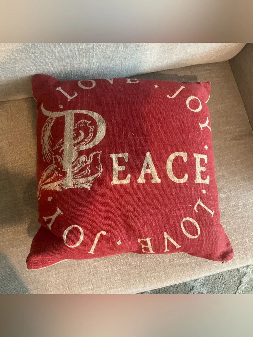 Pottery Barn Christmas Red Decorative Throw Pillows. Set of two